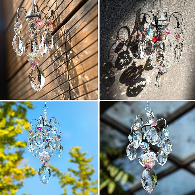 H&D HYALINE & DORA Crystals Horse Eye Prisms Suncatcher Hanging Ornament Rainbow Maker Hanger for Home,Garden Decoration