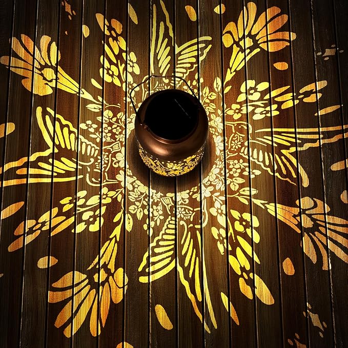 Gifts for Mothers Day Women Mom Grandma Solar Lantern Outdoor Waterproof Hummingbird Garden Decor Hanging Solar Lights Yard Decorations Outdoor, Birthday Gifts for Mom, Backyard, Patio, Porch