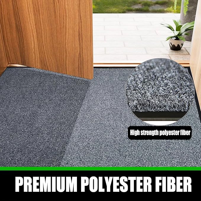 Heavy Duty Doormat, 3'x6' Indoor Outdoor Entry Rug, Commercial Entrance Mat with Rubber Border, Durable Welcome Mat, Rubber Backing Non Slip Doormat for Entryway, Large Garage Floor Mat