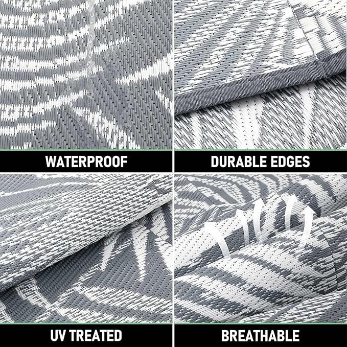 HiiARug Outdoor Rug 5x7Ft Outdoor Plastic Straw Rug Waterproof Outdoor Rugs for Patios Clearance Indoor Outdoor Rug for Patio Decor Porch Camping