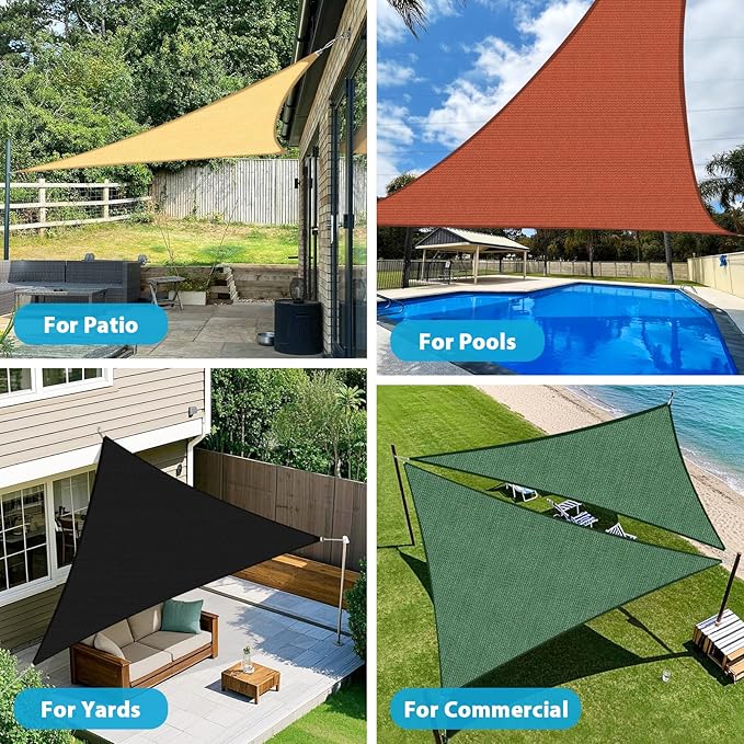 Amagenix Sun Shade Sail 9X9X12.7 Curved Edge Outdoor Shade Canopy Cream Breathable 95% UV Block Shade Cloth for Patio Garden Backyard (We Make Custom Size)